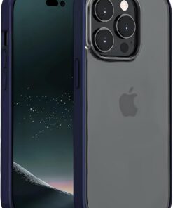 İphone 15 Pro İle Uyumlu View Serisi Arkası Sert Polikarbonat Mat Şeffaf Parmak İzi Bırakmayan Kılıf (Mavi)
