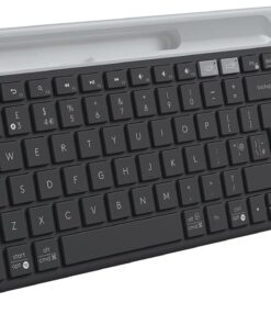 K580 İnce Çoklu Cihaz Özellikli Kablosuz Klavye, Kompakt Modern, Telefon Tutucu, 24 Ay Pil Ömrü, 10 m Kullanım Mesafesi, Bluetooth Türkçe Q Klavye, Siyah