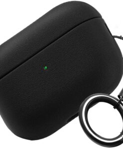 Airpods 4. Nesil ile Uyumlu Leather Skin Serisi Parmak İzi Tutmayan Dış Yüzeye Sahip ve Mükemmel Koruma Sağlayan Orta Sertlikte Silikon Kılıf (Siyah, Airpods 4)