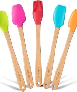 Indigo 5 li Renkli Bambu Silikon Spatula Seti Uzun 26cm
