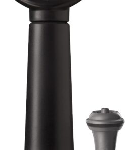 Vin Concerto şarap pompası, siyah, 1 pompa, 1 stoper, şarap şişesi kapaklı vakum pompası, tekrar kullanılabilir