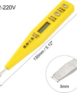 Dijital Voltaj Test Cihazı, Elektrikli Kalem Tornavida LCD Devre Test Cihazı Dedektörü Kırılma Noktası Temas Test Kalemi 3 mm Yuva, AC12-220V