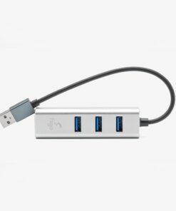 USB to LAN ve 3x USB Alüminyum Adaptör Gümüş