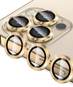Kamera Lens Koruyucu Kırılmaz Metal çerçeveli Kamera Lens Koruma Altın-Gold Apple iphone 13 Pro iphone 13 Pro Max ile Uyumlu ürün