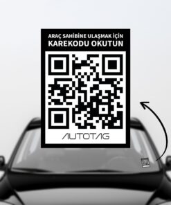 Qr Kodlu Akıllı Araç Etiketi - Karekod Numaratör - İçten Yapıştırmalı Cam Etiket