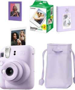 Instax Mini 12 Fotoğraf Makinesi-20li Film-Büzgülü Kılıf-64lü Albüm ve Mıknatıslı Çerçeve Seti 1