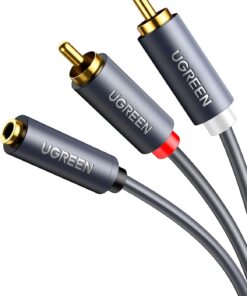 3.5 mm Jack Girişi Aux to 2 RCA Ses Aktarma Kablosu 1 Metre