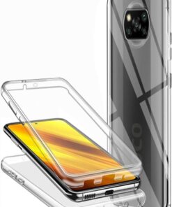 (tknoNM1126) 360 Kılıf Şeffaf Ön Arka Korumalı Silikon ŞEFFAF Xiaomi Poco X3 ile uyumlu