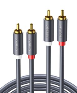 2RCA to 2RCA Ses Kablosu, 1 Metre, Antrasit