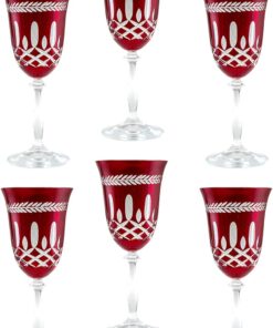 Double Face Kırmızı 6 Parça Kadeh Seti 350 ml