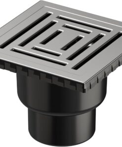 V-Flow Kare 5608285 Duş Kanalı, Alttan Çıkışlı, 15x15 cm, DK 800 Kapak, Mat Krom