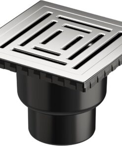V-Flow Kare 5608286 Duş Kanalı, Alttan Çıkışlı, 15x15 cm, DK 800 Kapak, Parlak Krom