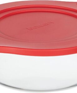 Borcam Yuvarlak Tencere Plastik Kırmızı Kapaklı, 2100 cc