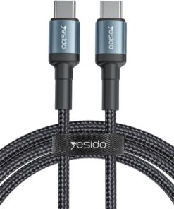 60W Hasırlı Type-C to Type-C PD Hızlı Şarj Kablosu, 1.2 Metre
