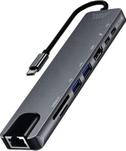 Labs Type C USB 8 in 1 Hub Çoklayıcı Adaptör USB 3.0, HDMI, USB C, SD, Ethernet