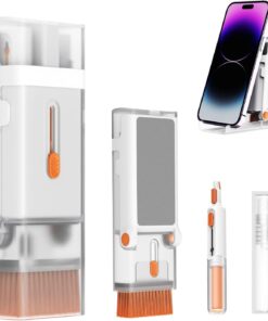 Trend Çok Fonksiyonlu Temizlik Seti Fırça/Ekran Silme Özelliği ve Telefon Standı Katlanabilir Notebook/Laptop/Klavye/Macbook ile Uyumlu ve Telefon/Tablet/PC/Airpods ile Uyumlu Temizleme Kiti