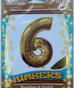 Castle Rakam Folyo Balon 6 Gold 40 Inç 100 Cm-