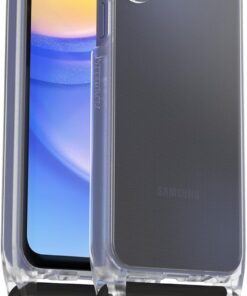 React Necklace Kılıf Samsung Galaxy A15 / A15 5G için, ultra ince, ayarlanabilir ve çıkarılabilir cep telefonu zincirine sahip koruyucu kılıf, askeri standartlara göre test edilmiştir, şeffaf