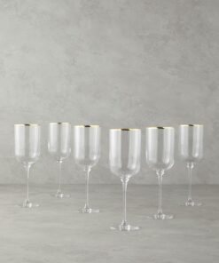 Home Bridgette Cam 6'lı Kadeh 350 ml Gold