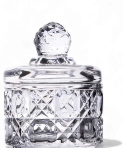 Lüx Kristal Mini Cam Şekerlik & Cam Lokumluk, Kesme Cam Lüx Şekerlik 7.5cm*9.2cm - 06643