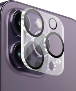 iPhone Kamera Lens Koruyucu, (iPhone 14 Pro Max/iPhone 14 Pro), BLLK, Şeffaf
