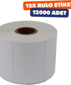 Opak Etiket 60mm x 40mm Ruloda 1000 Adet 12 Rulo Toplamda 12000 Adet Etiket Yırtılmaya Dayanıklı