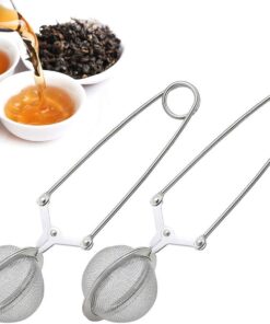 2 Paket Paslanmaz Çelik Gevşek Yaprak Çay Demliği Saplı Örgü Süzgeç Topu