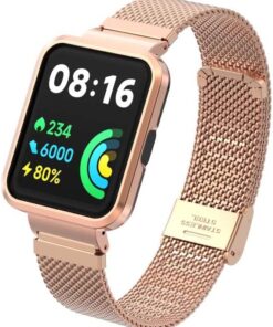 Xiaomi İle Uyumlu Redmi Watch 2 Lite KRD-66 Metal Kordon Rose Gold