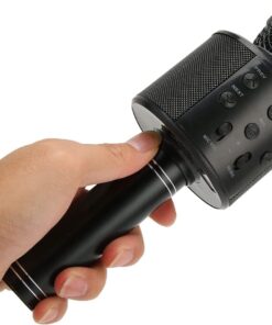 Karaoke Mikrofon Aux Usb Ve Sd Kart Girişli Bluetoothlu siyah şarj kablolu şık tasarım hoparlör