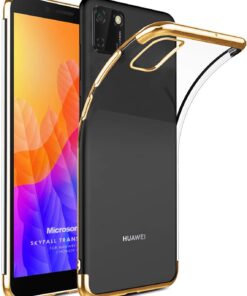 Huawei Y5P Kılıf Skyfall Transparent Clear Gold