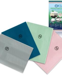 CLEANING Mikrofiber Temizlik Bezi | Sihirli Bez, Cam ve Ayna Bezi | 4'lü Paket | Somon Serisi