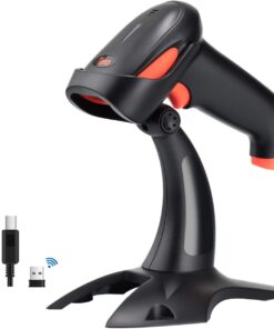 Barkod Tarayıcı 2D 1D 3'ü 1 Arada Barkod Tarayıcı Kablosuz 2,4 GHz/Bluetooth/USB Kablolu Barkod Tarayıcı 2000mAh Pil /2M Kablo/Süper Sağlam Stand, HW0002