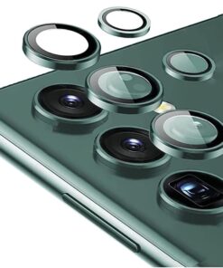 Samsung Galaxy S23 için Kamera Lens Koruyucuları Metal koyu yeşil Renk Temperli Cam Çizilmez bağımsız kamera Koruyucu