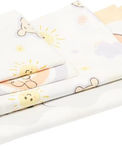 Disney Winnie The Pooh Cloudy Karakter Baskılı%100 Pamuk Nevresim Takımı, Çok Renkli, Bebek (Nevresim: 100x150 cm/Çarşaf: 120x180 cm / 2 Adet Yastık Kılıfı: 35x45 cm)