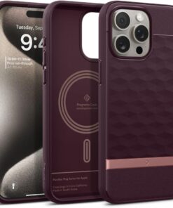 Spigen iPhone 15 Pro Kılıf Parallax Mag MagSafe özellikli Burgundy - ACS06751