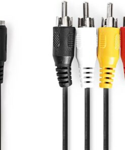 VLAP20475B02 DIN Audio Adaptör Kablosu 4 x RCA fiş 5 kutuplu 0,20 m Siyah