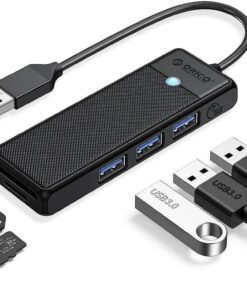 USB 3.0 to 3.0 TF SD Kart Okuyucu 3 Portlu USB 3.0 Çoklayıcı Adaptör Siyah