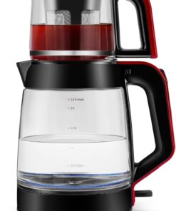 Glass Tea XL 2 in 1 Cam Çay Makinesi Kırmızı