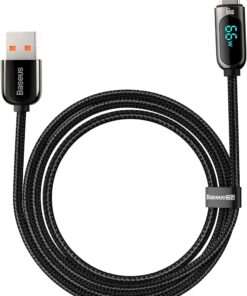 Display Hızlı Şarj Kablosu USB to Type-C 66W, 2m, Siyah