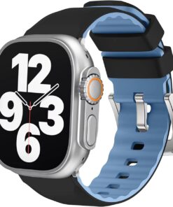 Apple Watch ile Uyumlu 42/44 / 45/49 MM için Metal Tokalı Bilekte Rahatsızlık Hissi Vermeyen Spor Silikon Kordon