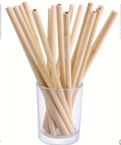 12'li Bambu Pipet Seti Çok Kullanımlık Doğa Dostu 10 Adet Düz Pipet Ve 2 Adet Pipet Pipet Temizleme Fırçası Cam Pipet Metal Pipet