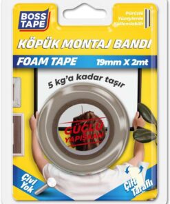 Tape 5 KG Köpük Montaj Aksesuar Yapıştırma Bandı 19mmx2mt
