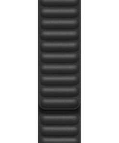 Apple Watch Series 8 45mm için Kordon Leather Link Band Siyah