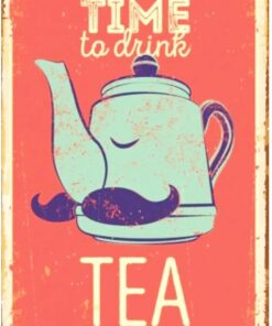 Time To Drink Tea Retro Vintage Drtr0126 Ahşap Mdf Tablo