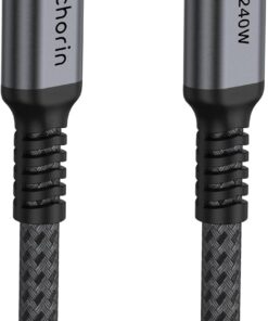 Type-C to Type-C (3 metre) Hızlı Şarj 240W PD 48V5A Yüksek Kaliteli Alüminyum Örgülü Kablo Gri