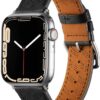 ​​​Apple İle Uyumlu Watch 38mm/40mm KRD-76 PU Deri Kordon Strap Kayış Siyah