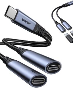 SY-C03 Audio-Transfer Serisi 2'si 1 Arada Ses Adaptörü, Siyah