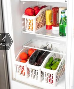 Org-22 4 lü Çok Amaçlı Buzdolabı İçi Düzenleyici Sebze Meyve Organizer Sepet