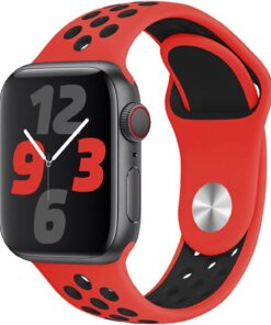 Apple Watch SE/8/7/6/5/4/3/2/1 ile uyumlu Delikli Spor Silikon Kordon