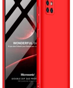Samsung Galaxy A51 için Kılıf Double Dip 360 Protective Kırmızı [Galaxy A51 ile Uyumlu Kılıf - Kırmızı]